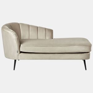 Chaise longue à esquerda ALLIER Veludo Creme