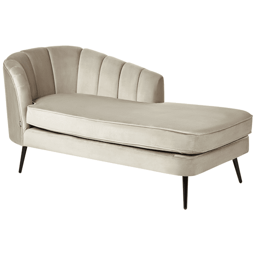 Chaise longue à esquerda ALLIER Veludo Creme Chaise longue à esquerda ALLIER Veludo Creme