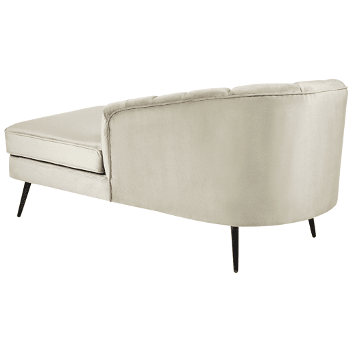 Chaise longue à esquerda ALLIER Veludo Creme Chaise longue à esquerda ALLIER Veludo Creme