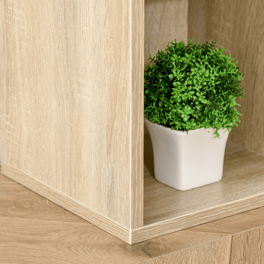 HOMCOM Estante para Livros Estante de Madeira com 7 Compartimentos de Armazenamento Plantas Arquivos para Sala de Estar Dormitório Escritório 50x24x106cm Carvalho