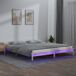 Estructura de cama de madera maciza con LED 120x190 Estructura de cama de madera maciza con LED 120x190 Gris