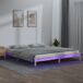 Estructura de cama de madera maciza con LED 140x190 Estructura de cama de madera maciza con LED 140x190 Blanco