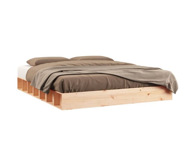 Estructura de cama de madera maciza 200x200 cm