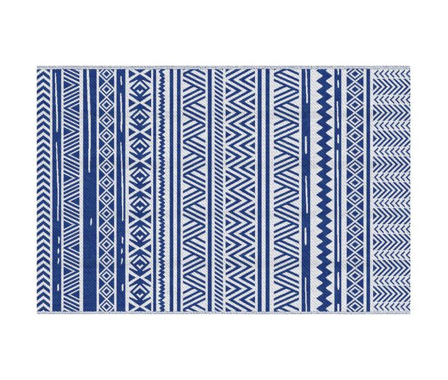 Outsunny alfombra de exterior 182x274 cm alfombra reversible polipropileno con patrón geométrico impermeable para terraza balcón patio camping playa