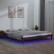 Estructura de cama de madera maciza con LED 200x200 Estructura de cama de madera maciza con LED 200x200 Blanco