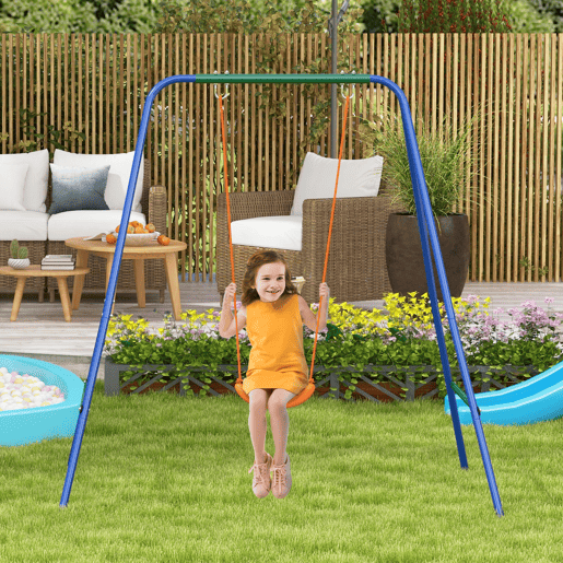 Outsunny Baloiço Infantil 2 em 1 Baloiço para Crianças e Bebés com 1 Assento para Crianças 1 Assento para Bebés e Cinto de Segurança para Exterior e Interior 180x160x182 cm Laranja Outsunny Baloiço Infantil 2 em 1 Baloiço para Crianças e Bebés com 1 Assento para Crianças 1 Assento para Bebés e Cinto de Segurança para Exterior e Interior 180x160x182 cm Laranja