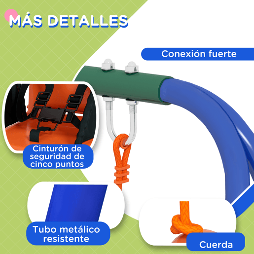 Outsunny Baloiço Infantil 2 em 1 Baloiço para Crianças e Bebés com 1 Assento para Crianças 1 Assento para Bebés e Cinto de Segurança para Exterior e Interior 180x160x182 cm Laranja Outsunny Baloiço Infantil 2 em 1 Baloiço para Crianças e Bebés com 1 Assento para Crianças 1 Assento para Bebés e Cinto de Segurança para Exterior e Interior 180x160x182 cm Laranja