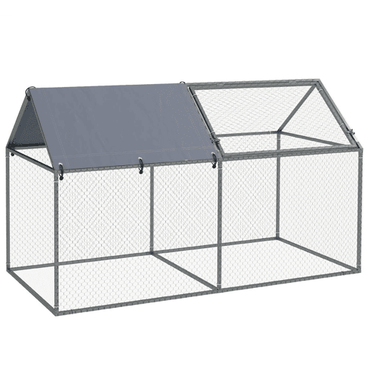 PawHut Gaiola para Pequenos Animais Parque para Animais de Estimação de Aço com 1 Porta Superior e Cobertura Anti-UV para Exterior Jardim 198x100x120 cm Prata PawHut Gaiola para Pequenos Animais Parque para Animais de Estimação de Aço com 1 Porta Superior e Cobertura Anti-UV para Exterior Jardim 198x100x120 cm Prata