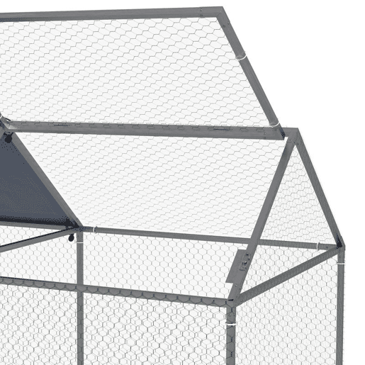 PawHut Gaiola para Pequenos Animais Parque para Animais de Estimação de Aço com 1 Porta Superior e Cobertura Anti-UV para Exterior Jardim 198x100x120 cm Prata PawHut Gaiola para Pequenos Animais Parque para Animais de Estimação de Aço com 1 Porta Superior e Cobertura Anti-UV para Exterior Jardim 198x100x120 cm Prata