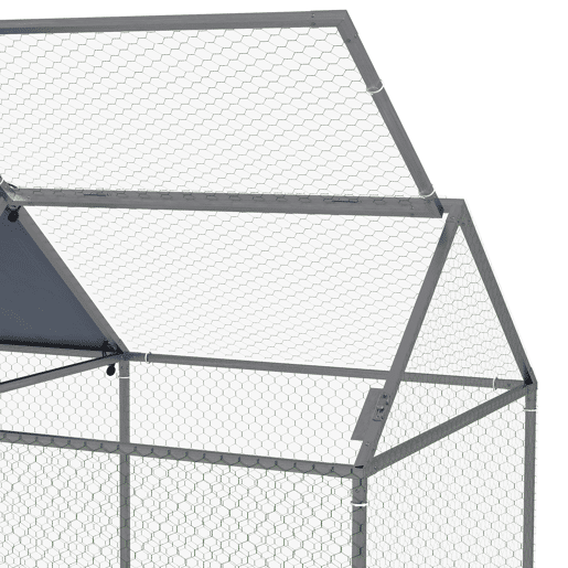 PawHut Gaiola para Pequenos Animais Parque para Animais de Estimação de Aço com 1 Porta Superior e Cobertura Anti-UV para Exterior Jardim 198x100x120 cm Prata PawHut Gaiola para Pequenos Animais Parque para Animais de Estimação de Aço com 1 Porta Superior e Cobertura Anti-UV para Exterior Jardim 198x100x120 cm Prata