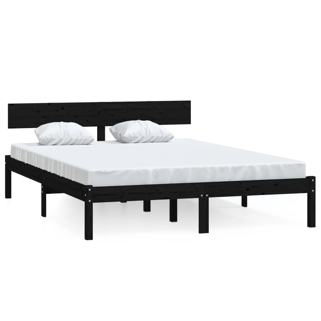Estructura de cama madera maciza de pino individual 150x200 cm