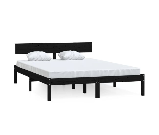 Estructura de cama madera maciza de pino individual 150x200 cm