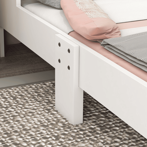 ZONEKIZ Cama para Crianças de 3-6 Anos 143x74x66 cm Cama Infantil de Madeira em Forma de Arco Íris Móvel de Dormitório Moderno Carga 80 kg Rosa