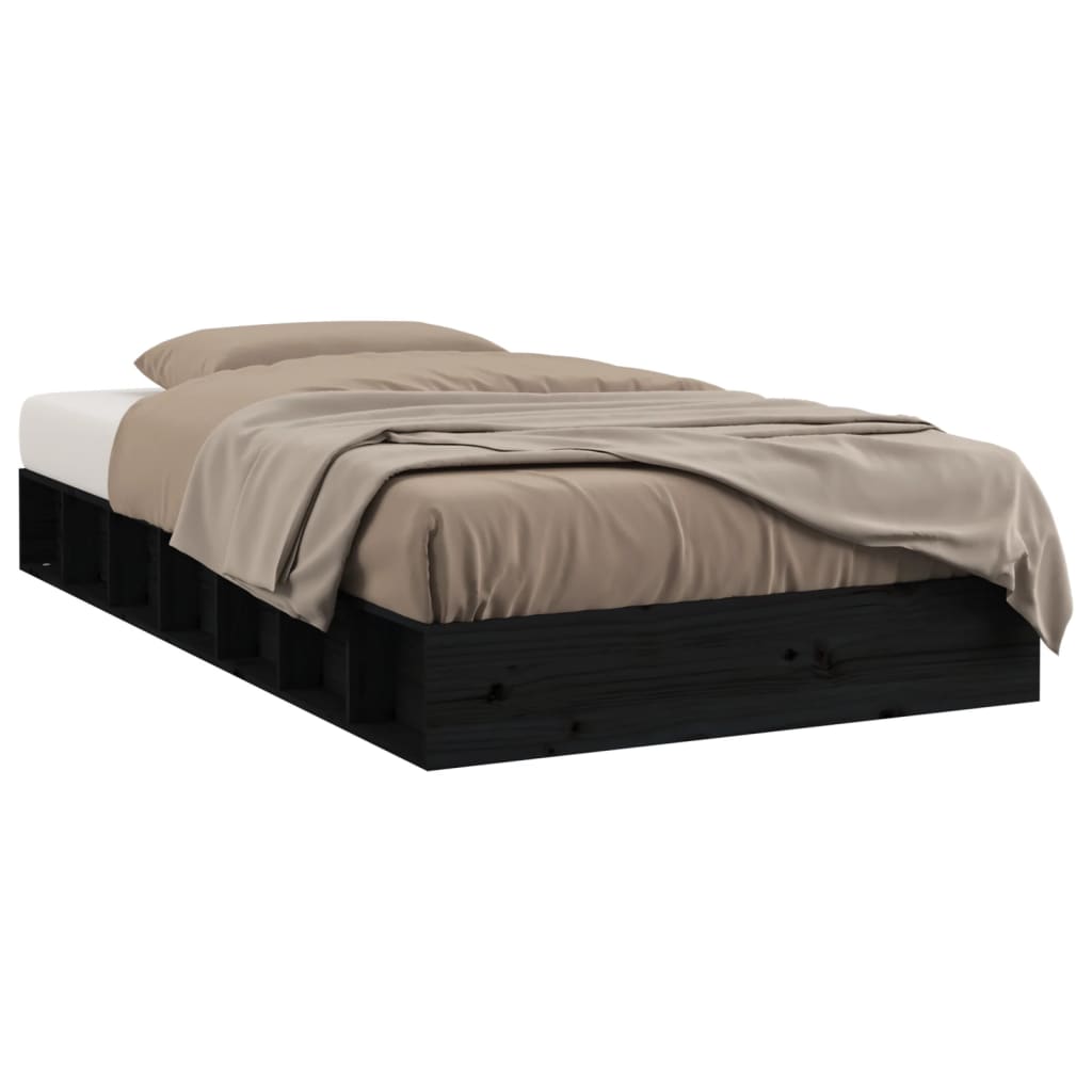 Estructura de cama 75x190 Negro