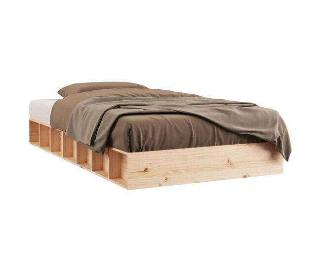 Estructura de cama doble pequeña de madera maciza 120x190 cm