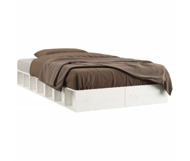 Estructura de cama madera maciza blanco 100x200 cm