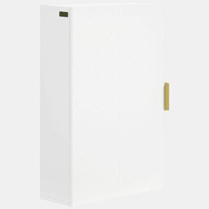 kleankin Armário Casa de Banho de Parede Moderno com 1 Puxador de Aço e Prateleiras Ajustáveis 40x15x60 cm Branco