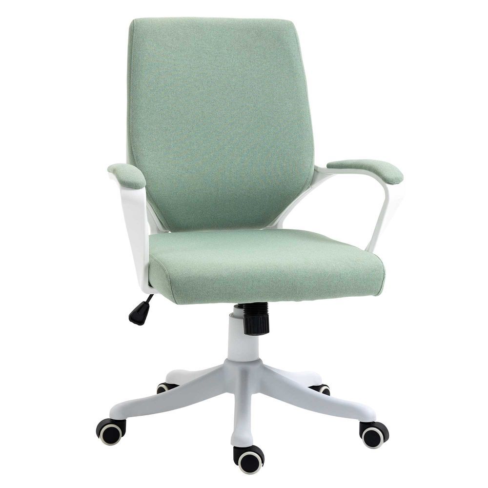 Vinsetto silla de oficina giratoria silla de escritorio basculante con reposabrazos y altura ajustable para dormitorio salón carga 120 kg 62x69x92-100