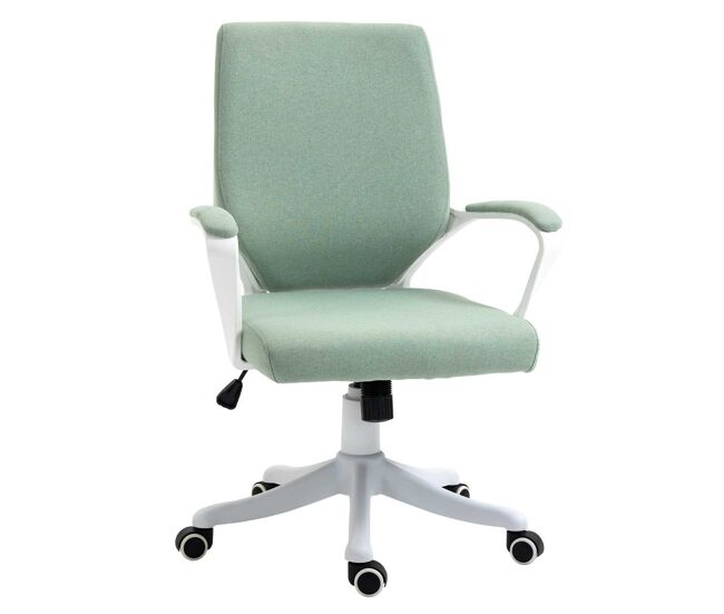 Vinsetto silla de oficina giratoria silla de escritorio basculante con reposabrazos y altura ajustable para dormitorio salón carga 120 kg 62x69x92-100