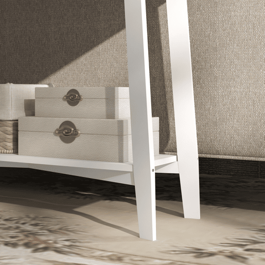 HOMCOM Mesa Consola para Entrada Mesa de Entrada com 2 Gavetas de Desenho de Vime e Prateleira Aberta para Sala Corredor 100x30x81 cm Branco