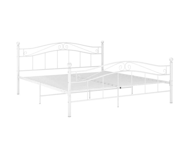 Estructura de cama de metal blanco 140x200 cm