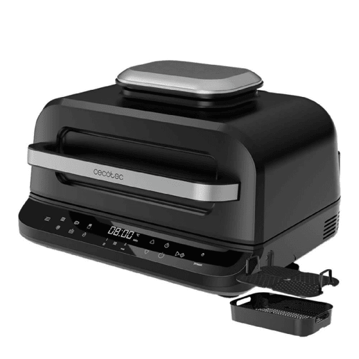 Cecotec Fritadeira de ar de 2400 W com 6 modos de cozedura e 4 posições de grelhador.