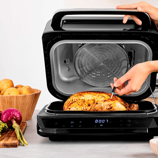 Cecotec Fritadeira de ar de 2400 W com 6 modos de cozedura e 4 posições de grelhador.