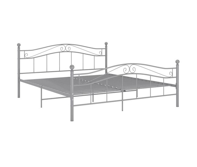 Estructura de cama de metal gris 140x200 cm