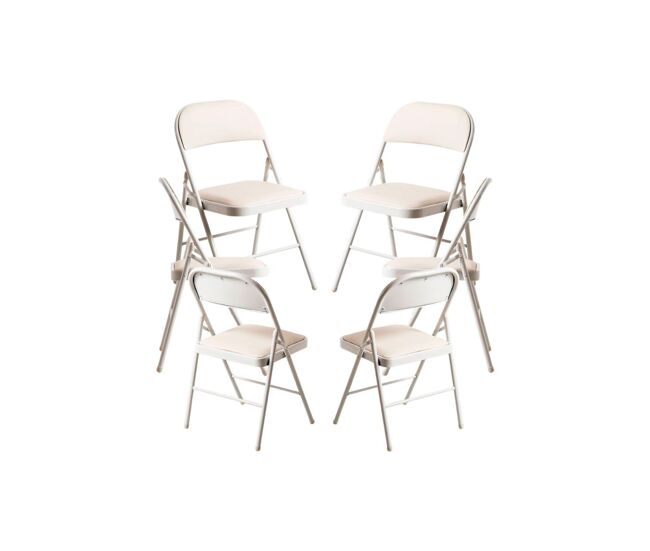 Pack 6 sillas plegables para eventos pad - blanco