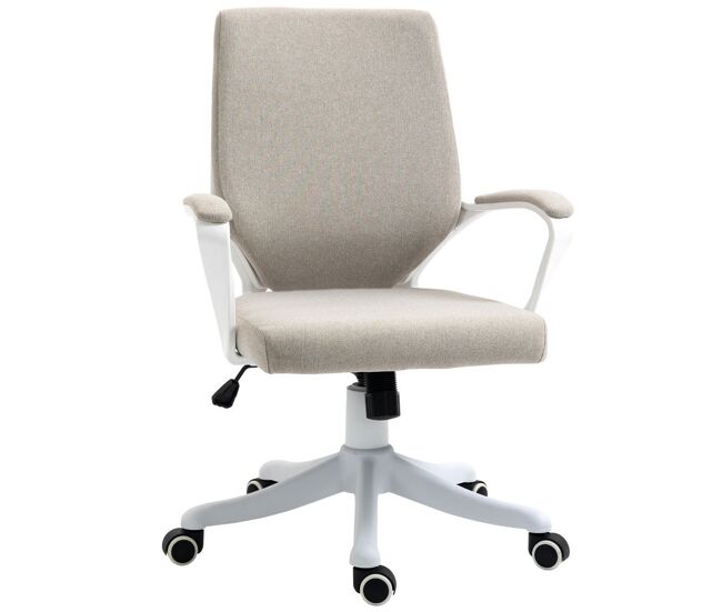 Vinsetto silla de oficina giratoria silla de escritorio basculante con reposabrazos y altura ajustable para dormitorio salón carga 120 kg 62x69x92-100