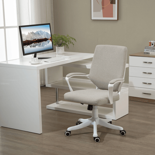 Vinsetto Cadeira de Escritório Giratória Cadeira de Escritório Ergonómica com Altura Ajustável Apoio para os Braços Acolchoado e Suporte Lombar Carga Máxima 120 kg 62x69x92-100 cm Bege Vinsetto Cadeira de Escritório Giratória Cadeira de Escritório Ergonómica com Altura Ajustável Apoio para os Braços Acolchoado e Suporte Lombar Carga Máxima 120 kg 62x69x92-100 cm Bege