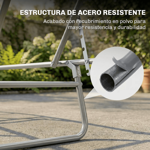 Outsunny Espreguiçadeira de Jardim Dobrável com Toldo Removível e Ajustável em Ângulo e Encosto Ajustável em 4 Posições para Jardim Terraço Campismo Exterior 187x58x36 cm Cinza Claro