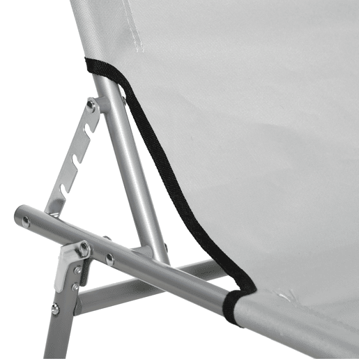 Outsunny Espreguiçadeira de Jardim Dobrável com Toldo Removível e Ajustável em Ângulo e Encosto Ajustável em 4 Posições para Jardim Terraço Campismo Exterior 187x58x36 cm Cinza Claro