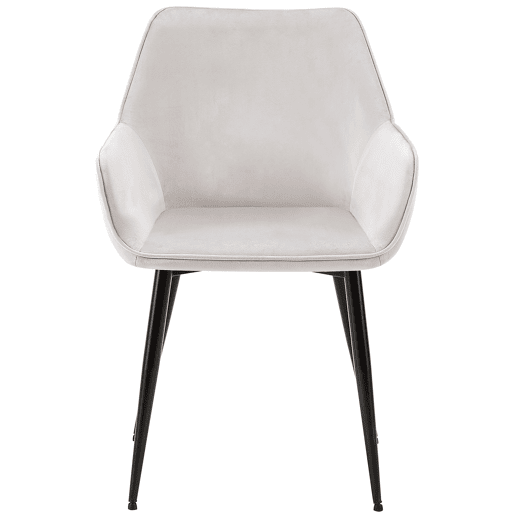 Silla de comedor Vessa Terciopelo Gris claro 63X52X82 cm