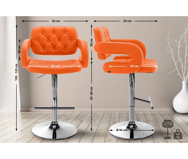 Taburete dublin de cuero sintético 62x103x55 cm