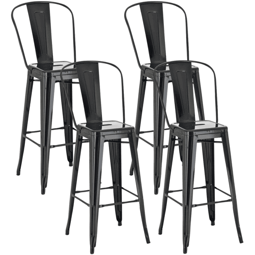 Conjunto de 4 bancos metálicos Aiden 115x44x52 cm