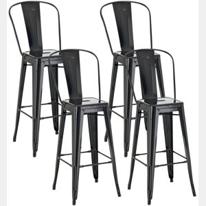 Conjunto de 4 bancos metálicos Aiden 115x44x52 cm