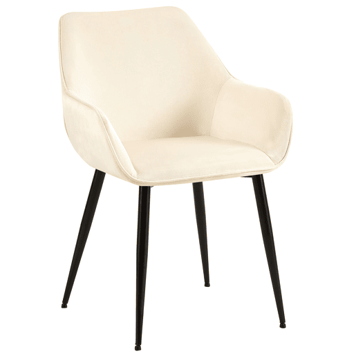 Silla de comedor Vessa Terciopelo Crema 63X52X82 cm