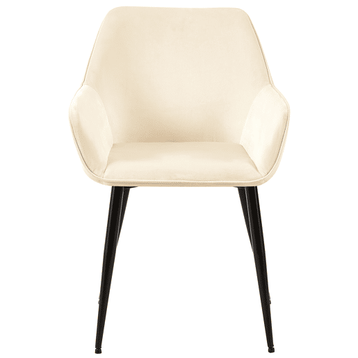 Silla de comedor Vessa Terciopelo Crema 63X52X82 cm