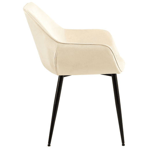 Silla de comedor Vessa Terciopelo Crema 63X52X82 cm