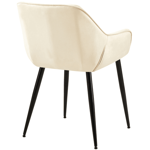 Silla de comedor Vessa Terciopelo Crema 63X52X82 cm