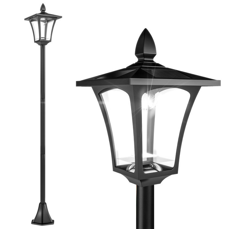 Farola Solar Plástico, Acero Inoxidable Outsunny