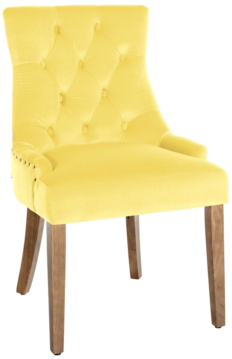Silla de comedor aberdeen en terciopelo amarillo 58x55x92 cm