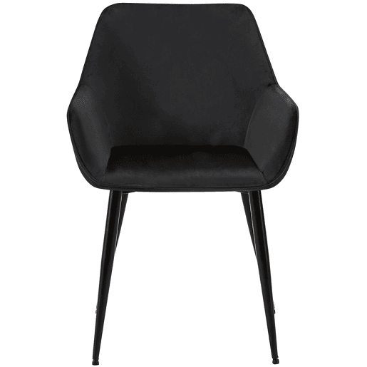 Silla de comedor Vessa Terciopelo Negro 63X52X82 cm