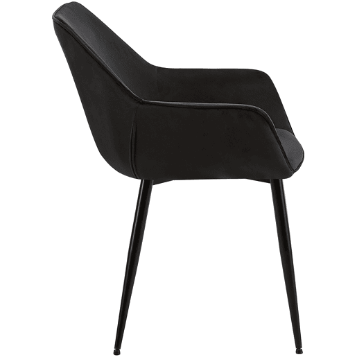 Silla de comedor Vessa Terciopelo Negro 63X52X82 cm