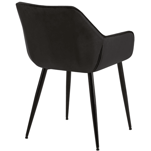 Silla de comedor Vessa Terciopelo Negro 63X52X82 cm