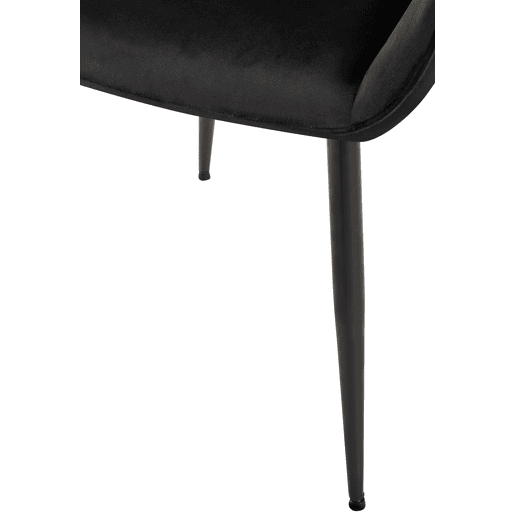 Silla de comedor Vessa Terciopelo Negro 63X52X82 cm
