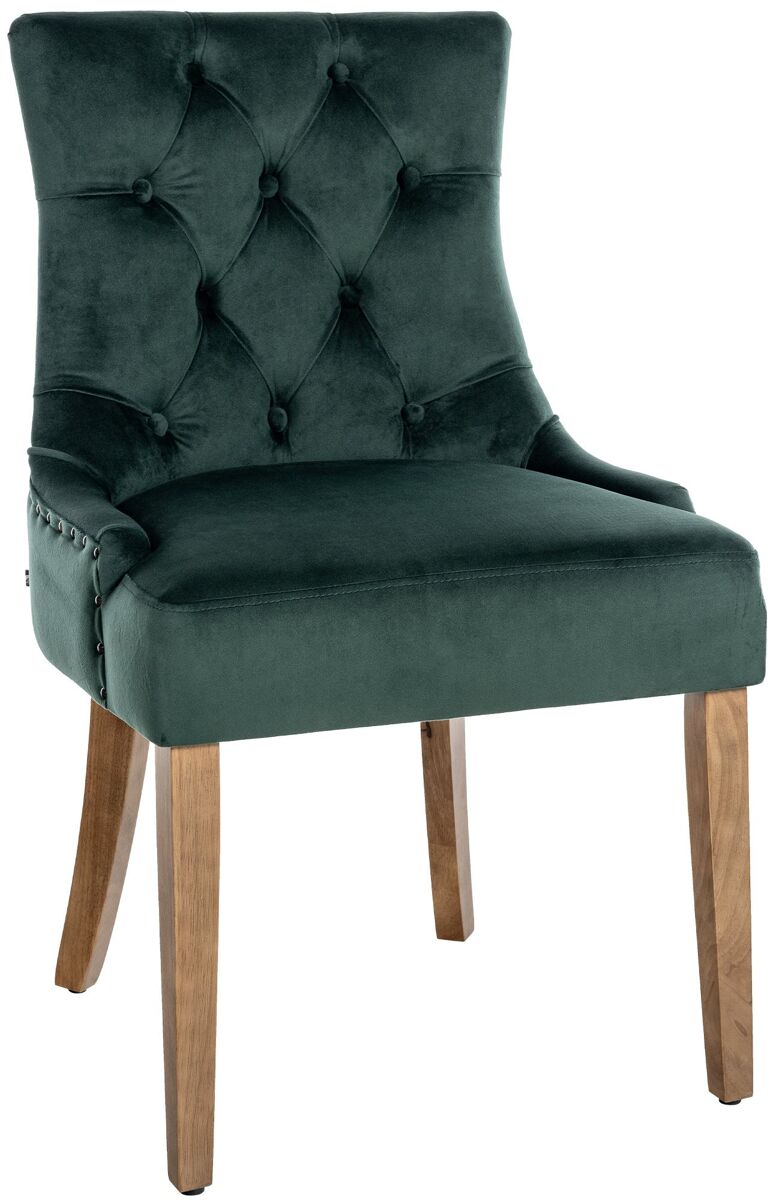Silla de comedor aberdeen en terciopelo verde oscuro 58x55x92 cm