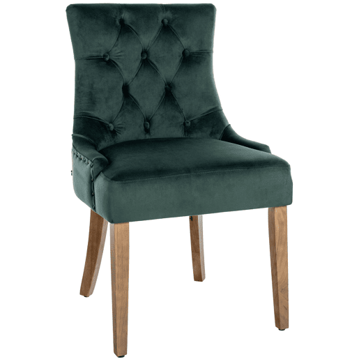 Silla De Comedor Aberdeen En Terciopelo Verde oscuro 58X55X92 cm