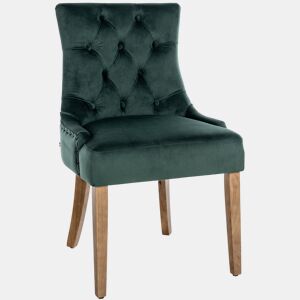 Silla De Comedor Aberdeen En Terciopelo Verde oscuro 58X55X92 cm